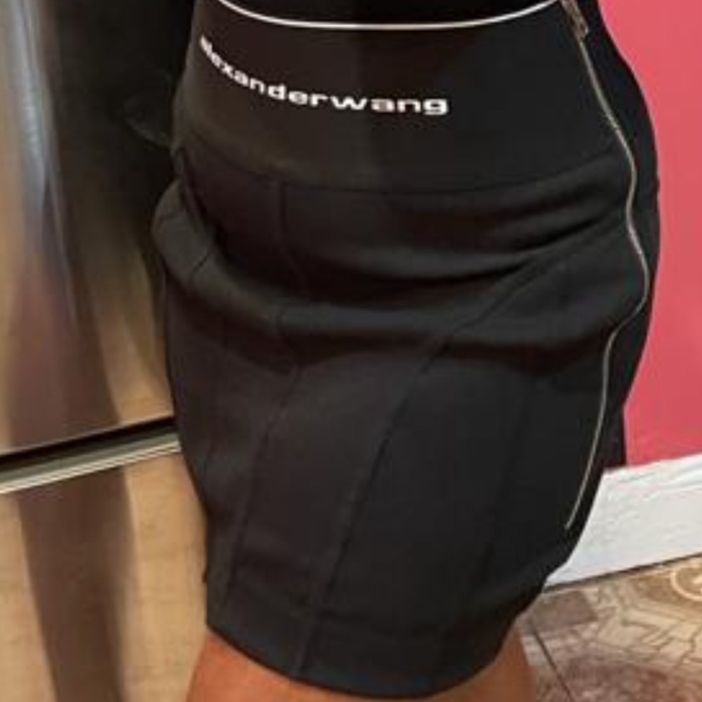 Alexander Wang Logo Elastic Mini Skirt